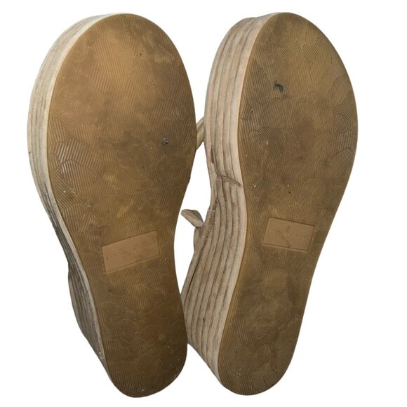 veronica beard cream wedge platform thong sandal shoes 10 - Picture 9 of 9